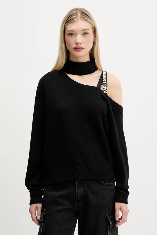 Bombažen pulover Karl Lagerfeld Jeans Srednje debeline črna A4W18019