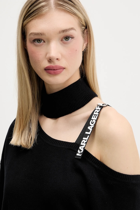 Karl Lagerfeld Jeans sweter bawełniany czarny A4W18019