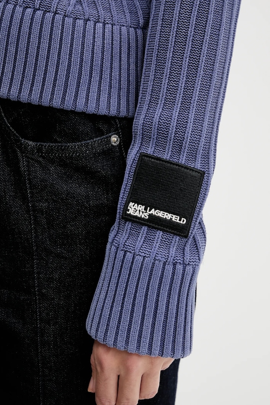 Bavlněný kardigan Karl Lagerfeld Jeans A4W18017 fialová