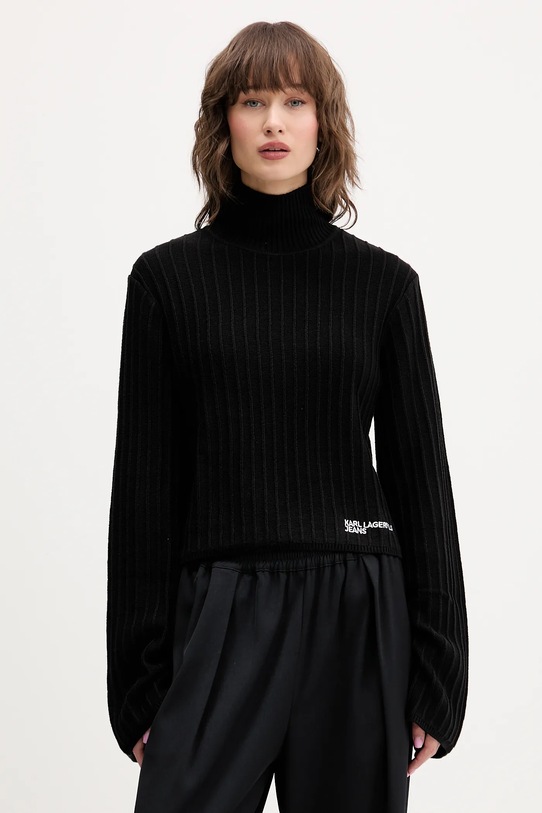 Karl Lagerfeld Jeans pulover grosime medie negru A4W18021