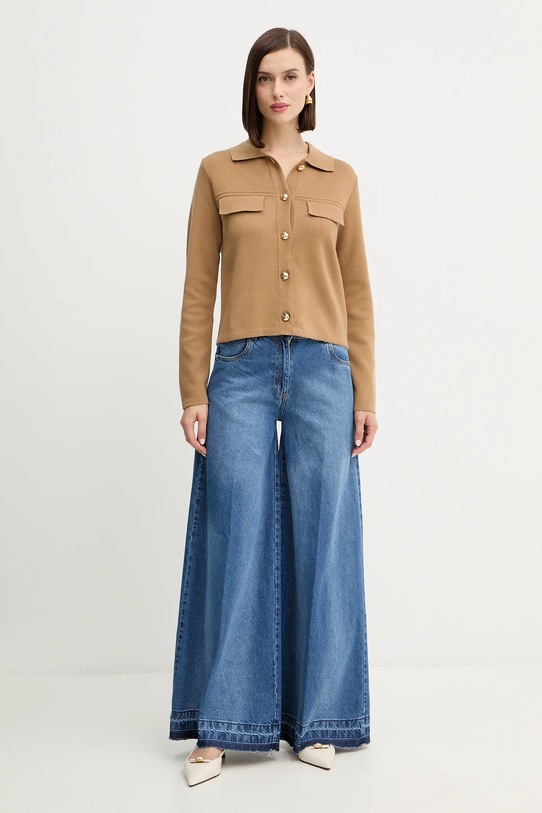 Ζακέτα από μίγμα μαλλιού Morgan MIMDIE καφέ AW25