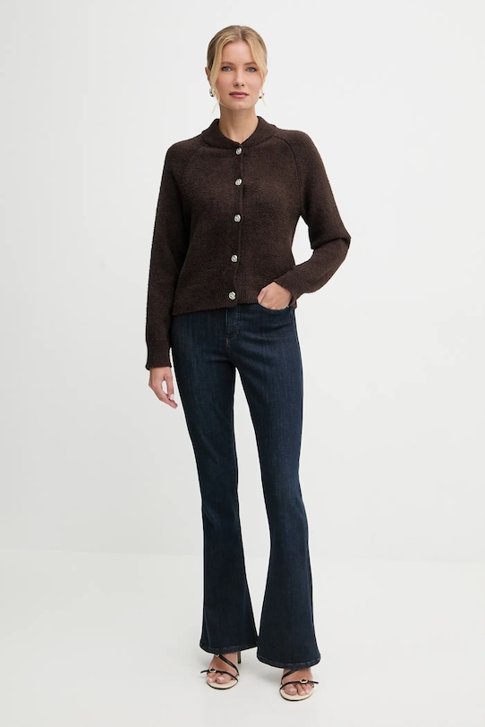 Πλεκτή ζακέτα Morgan MPACK καφέ AW25