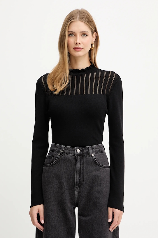 Morgan pulóver sima fekete MSNOWI