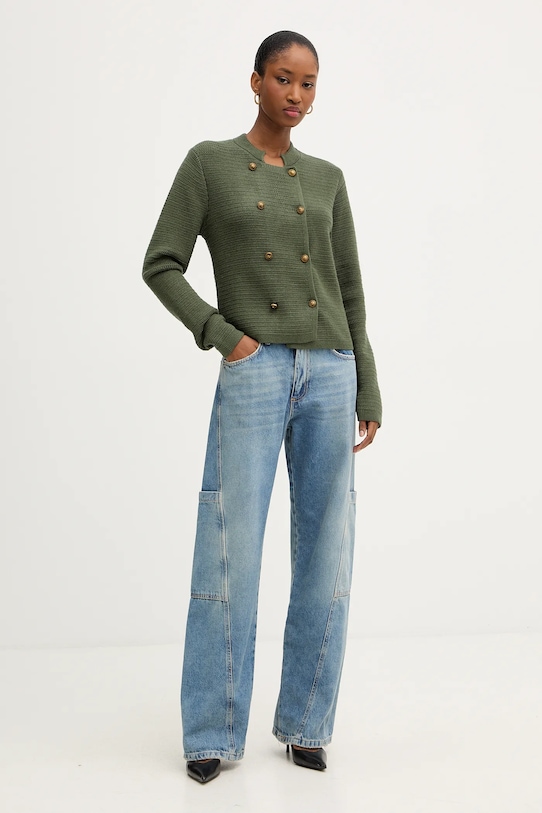 Πλεκτή ζακέτα Morgan MVRAC πράσινο AW25