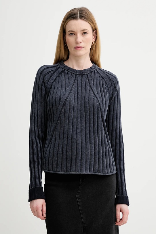 Bavlněný svetr G-Star kulatý modrá D27725.D630