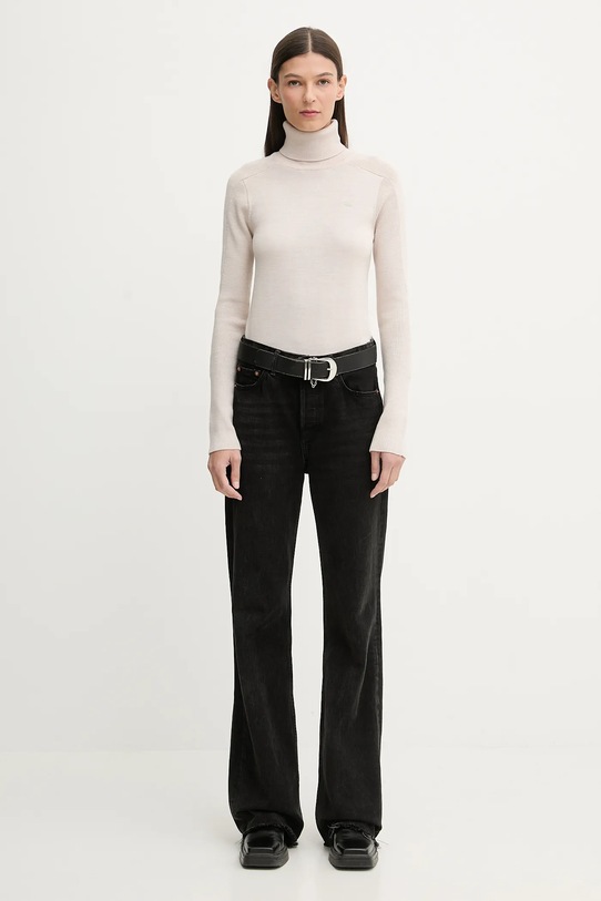 G-Star sweter wełniany 0 D27713.B692 beżowy AW25