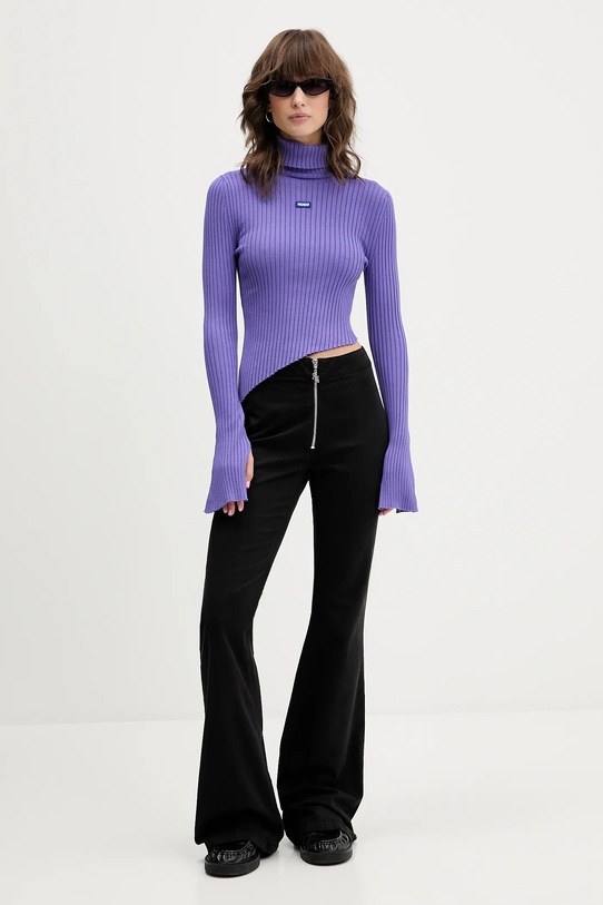 Hugo Blue sweter 50548163 fioletowy AW25