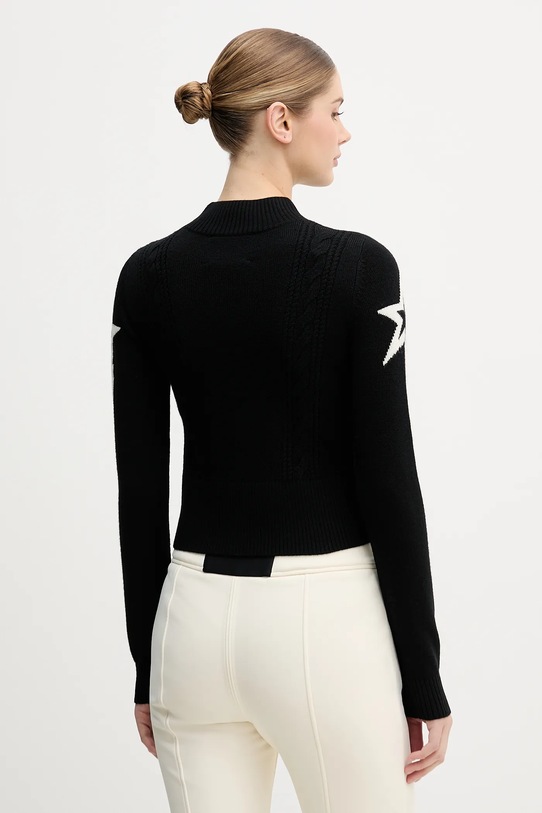 Odzież Perfect Moment sweter z wełny merino Cable W3000420 czarny