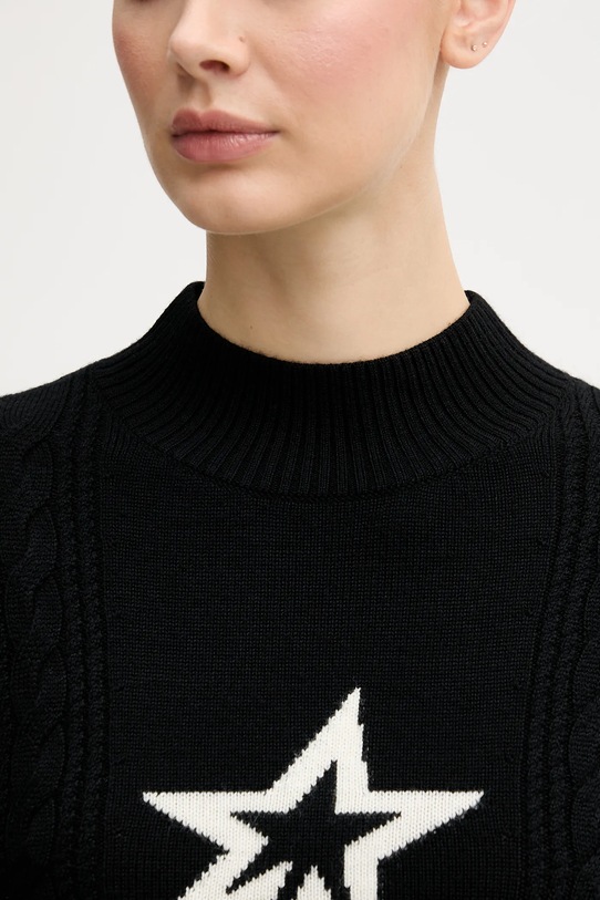 Perfect Moment sweter z wełny merino Cable W3000420 czarny