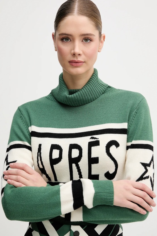 Perfect Moment sweter wełniany Apres zielony W3001034