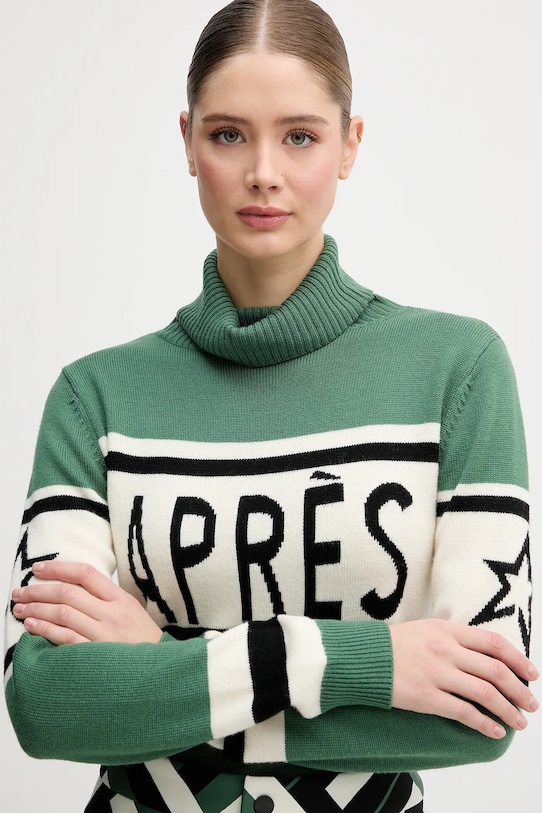 Perfect Moment sweter wełniany Apres zielony W3001034