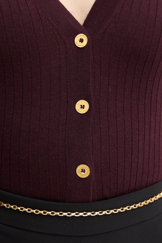Pulover z dodatkom volne Elisabetta Franchi MK33S57E2 bordo