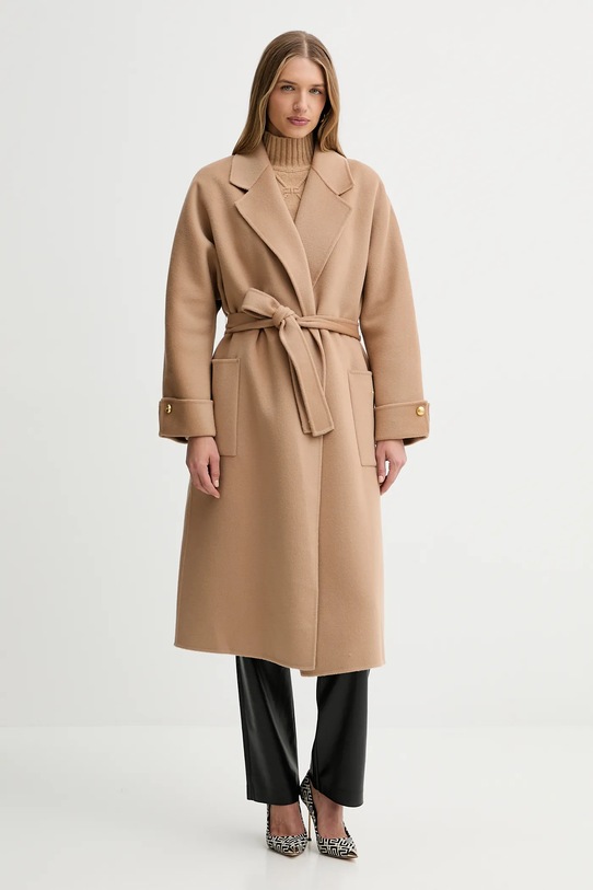 Elisabetta Franchi sweter wełniany MK55T57E2 beżowy AW25