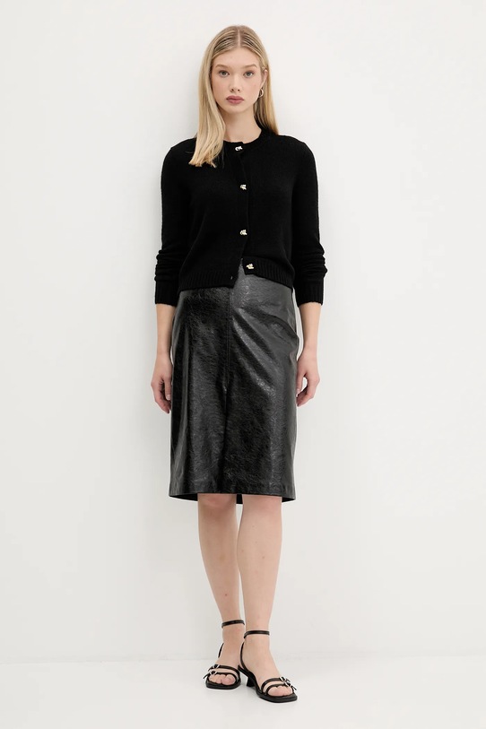 Vlnený kardigán HUGO 50548248 čierna AW25