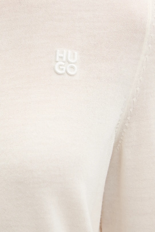 HUGO kardigan wełniany 50550984 beżowy