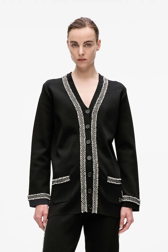 Karl Lagerfeld kardigan szpic czarny A4W18036