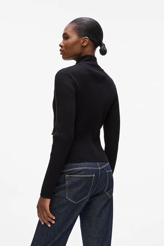 Karl Lagerfeld cardigan A4W18040 negru AW25
