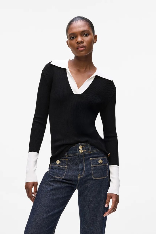 Karl Lagerfeld pulover subtiri negru A4W18043