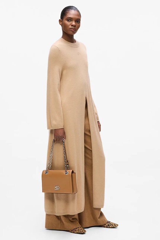 Karl Lagerfeld sweter z wełną beżowy A4W18048