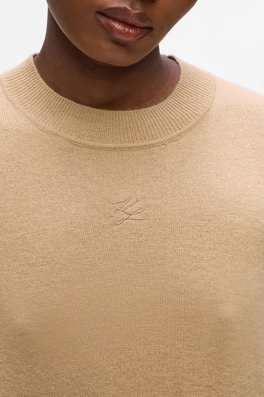 Îmbrăcăminte Karl Lagerfeld pulover de lână A4W18048 bej