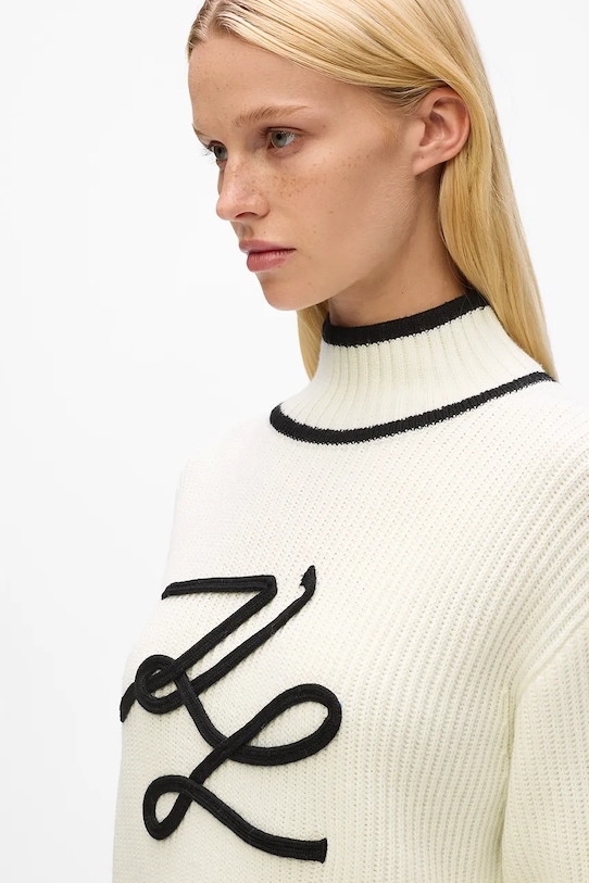 Oblečenie Vlnený sveter Karl Lagerfeld A4W18051 biela