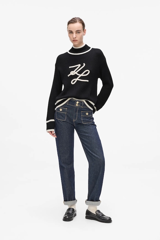 Îmbrăcăminte Karl Lagerfeld pulover de lână A4W18051 negru