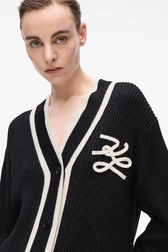 Ζακέτα με προσθήκη μαλλιού Karl Lagerfeld A4W18052 μαύρο AW25