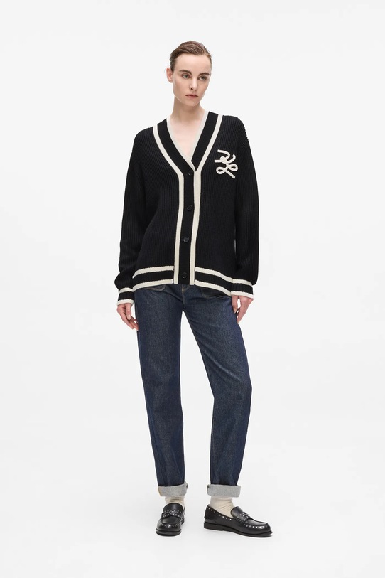Ρούχα Ζακέτα με προσθήκη μαλλιού Karl Lagerfeld A4W18052 μαύρο