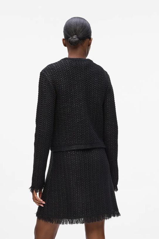 Kardigán s prímesou vlny Karl Lagerfeld A4W18055 čierna NC25