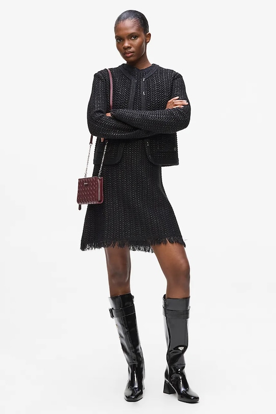 Kardigán s prímesou vlny Karl Lagerfeld čierna A4W18055