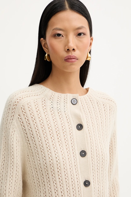 Marc O'Polo sweter wełniany beżowy 508605460209