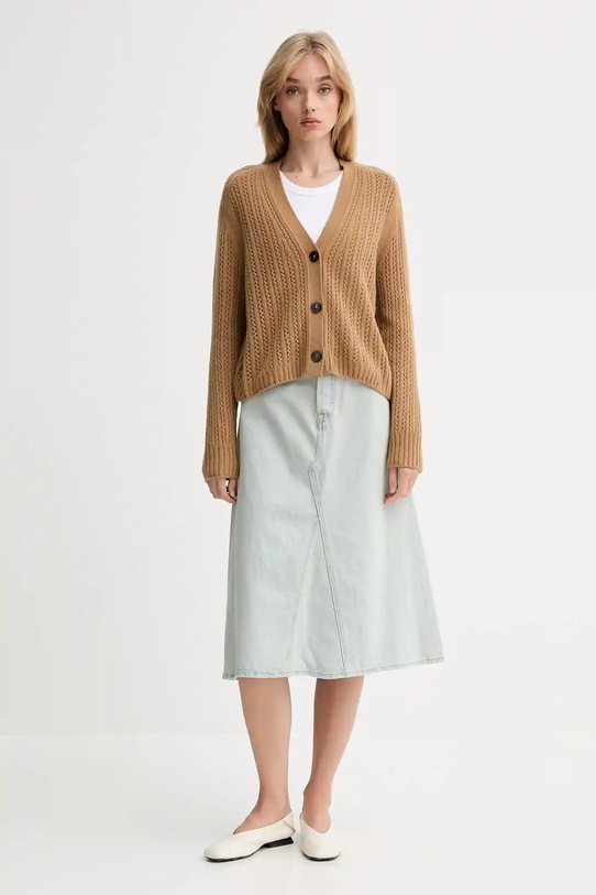 Marc O'Polo cardigan din lână 508605461075 bej AW25