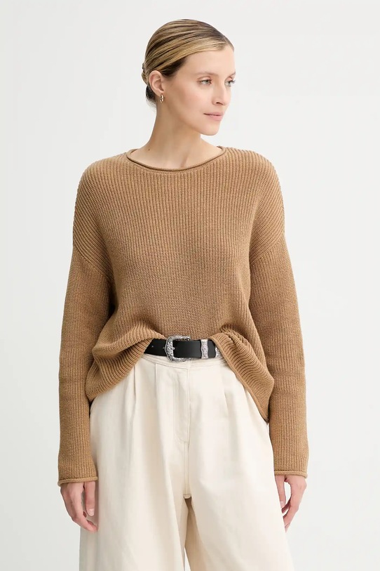 Marc O'Polo sweter bawełniany bawełna beżowy 508605960171