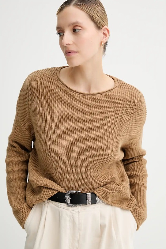 Marc O'Polo sweter bawełniany beżowy 508605960171