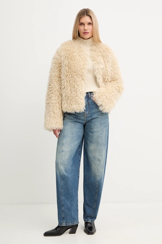 Marc O'Polo sweter bawełniany 509605960173 beżowy AW25