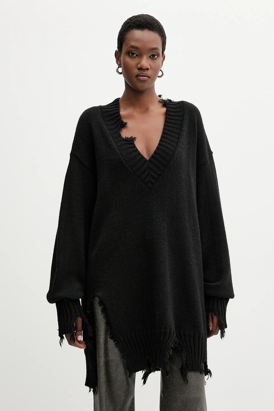 Aniye By maglione in lana scollo a V nero 181068