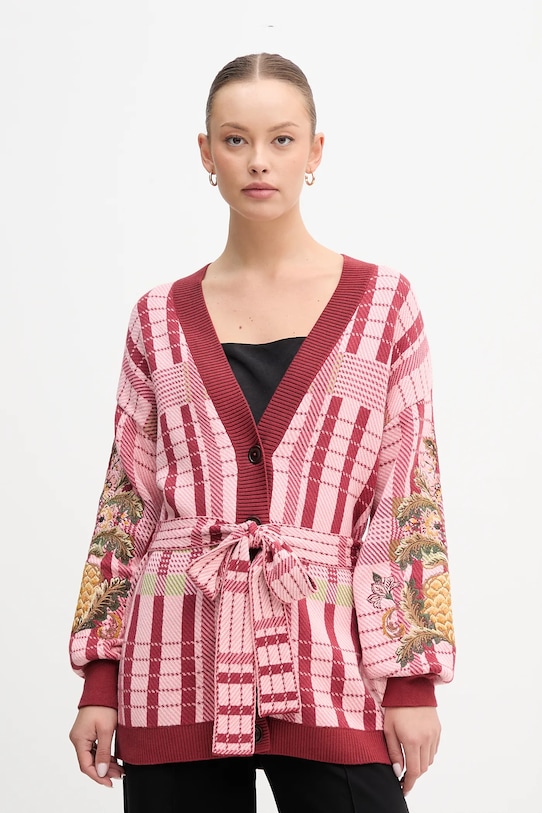 Хлопковый кардиган Barbour x Farm Rio хлопок розовый LKN1717