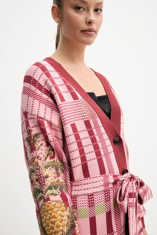 Хлопковый кардиган Barbour x Farm Rio розовый LKN1717