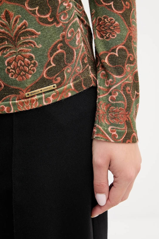 Вовняний светр Barbour x Farm Rio LKN1718 зелений