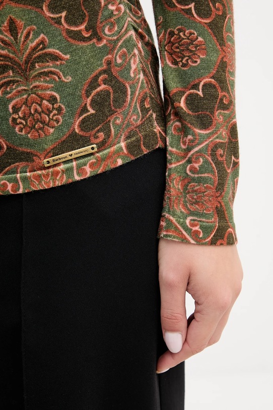 Vuneni pulover Barbour x Farm Rio LKN1718 smeđa