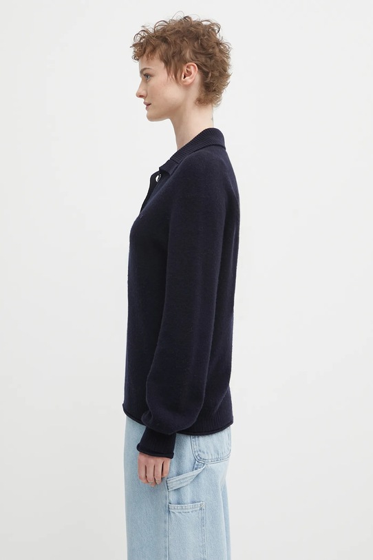 Μάλλινο πουλόβερ Lacoste AF4010 σκούρο μπλε AW25