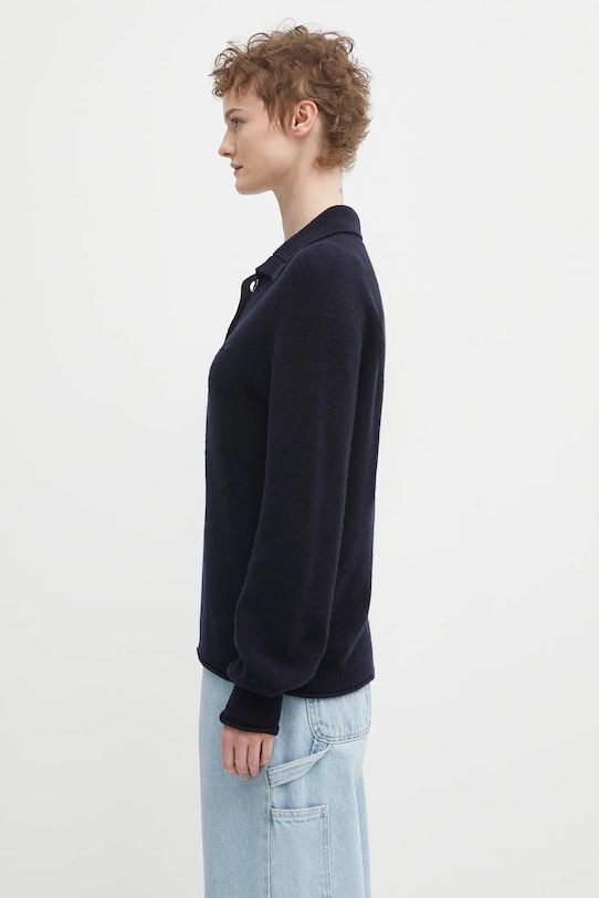 Μάλλινο πουλόβερ Lacoste AF4010 σκούρο μπλε AW25