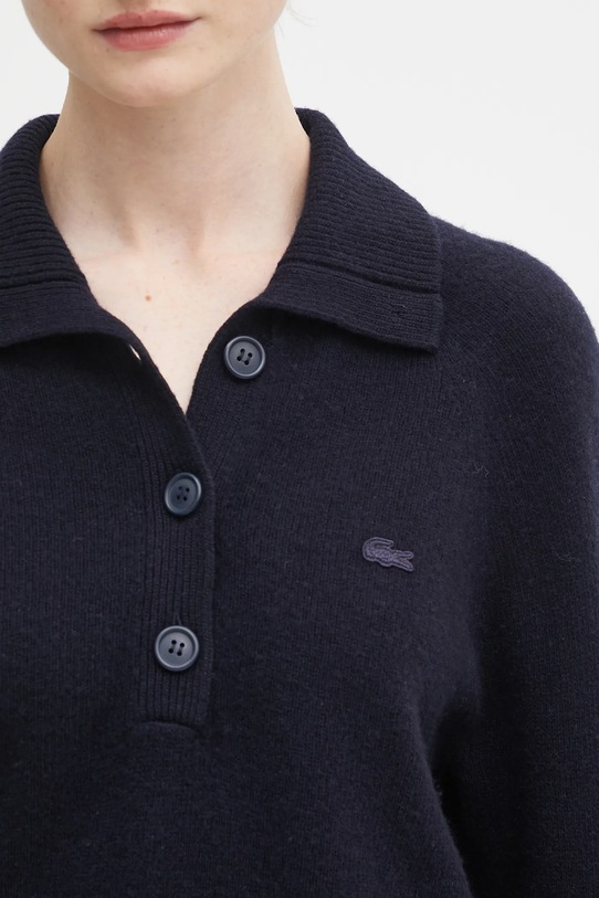 Μάλλινο πουλόβερ Lacoste σκούρο μπλε AF4010