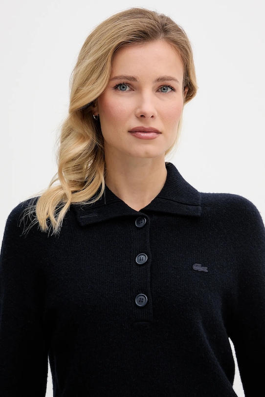 Lacoste sweter wełniany granatowy AF4010