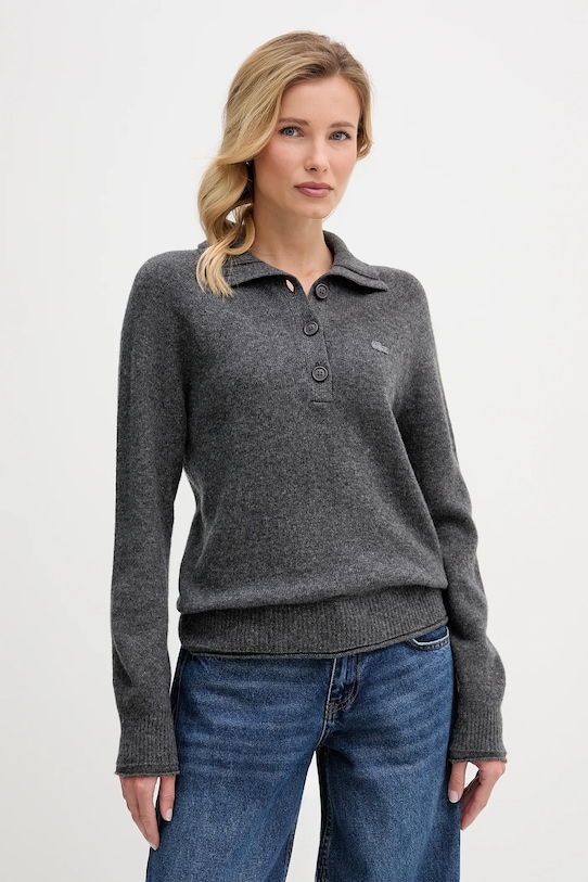 Вовняний светр Lacoste вовна сірий AF4010