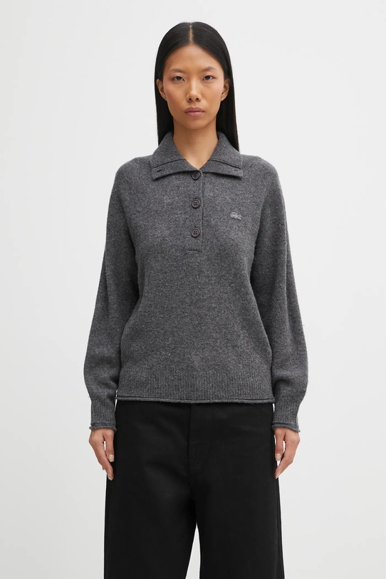 Шерстяной свитер Lacoste Planet friendly серый AF4010