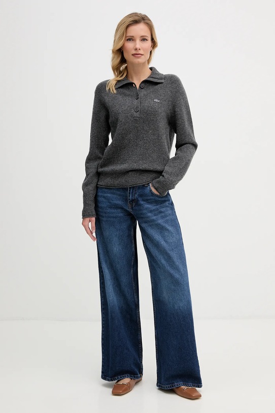 Lacoste sweter wełniany AF4010 szary AW25