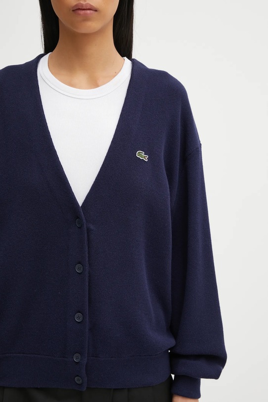 Lacoste kardigan z dodatkiem wełny granatowy AF4143