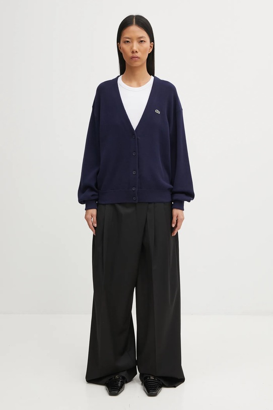 Lacoste kardigan z dodatkiem wełny AF4143 granatowy