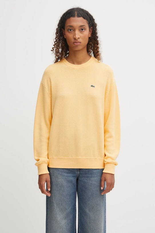 Lacoste wool blend jumper medium thickness yellow AF4158